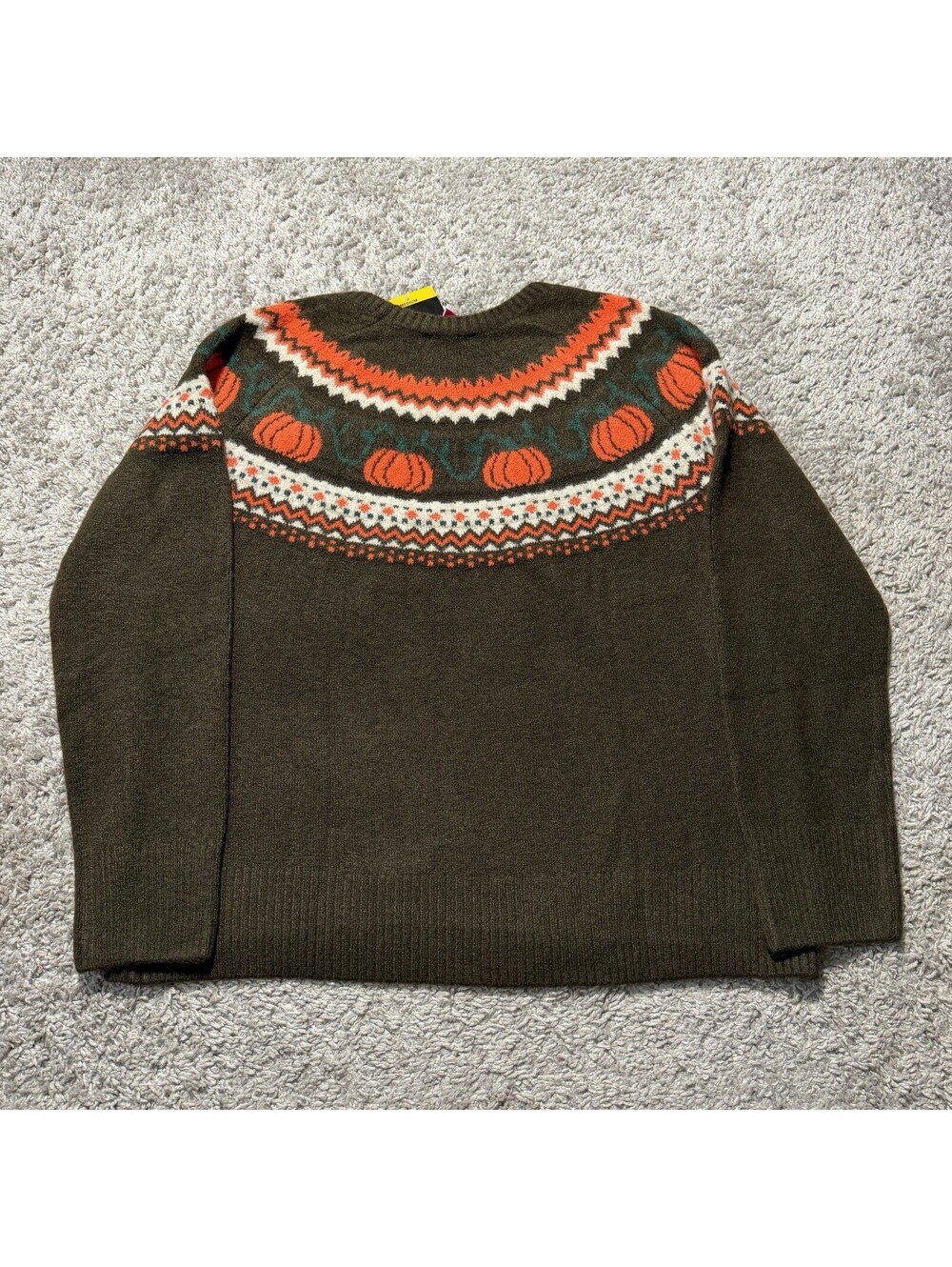NWT Vince Camuto Women's Pullover Halloween Fall Sweater Pumpkins Brown Medium - Picture 7 of 7